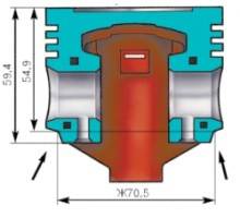 Схема удаления металла с поршня для подгонки массы поршня (стрелками указаны места, на которых можно удалять металл)