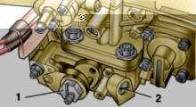 Регулировочные элементы системы холостого хода карбюратора ДААЗ-2140-70